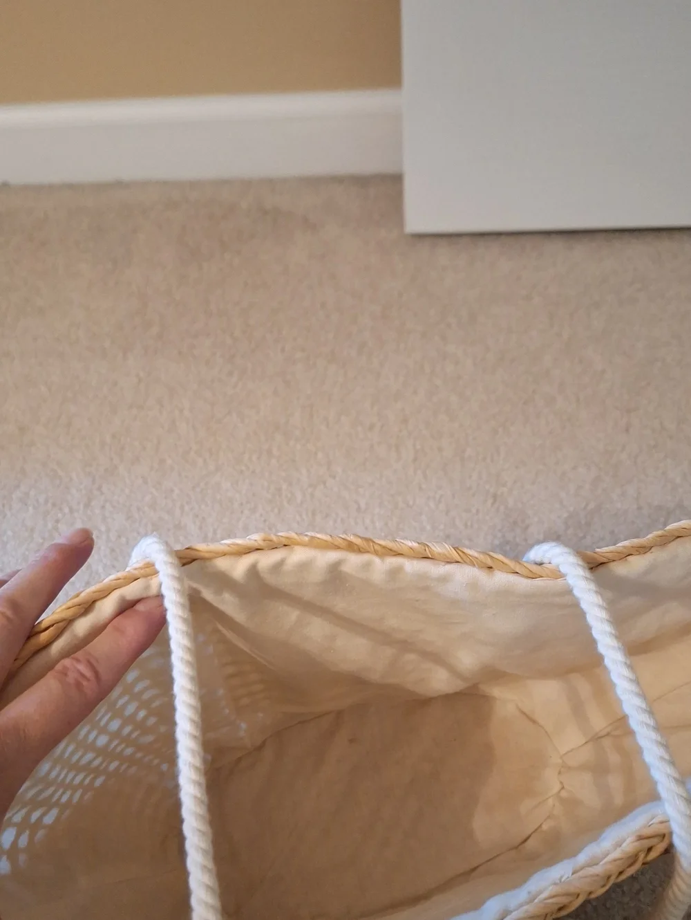 Woven Straw Tote Bag with Sailboat Accent